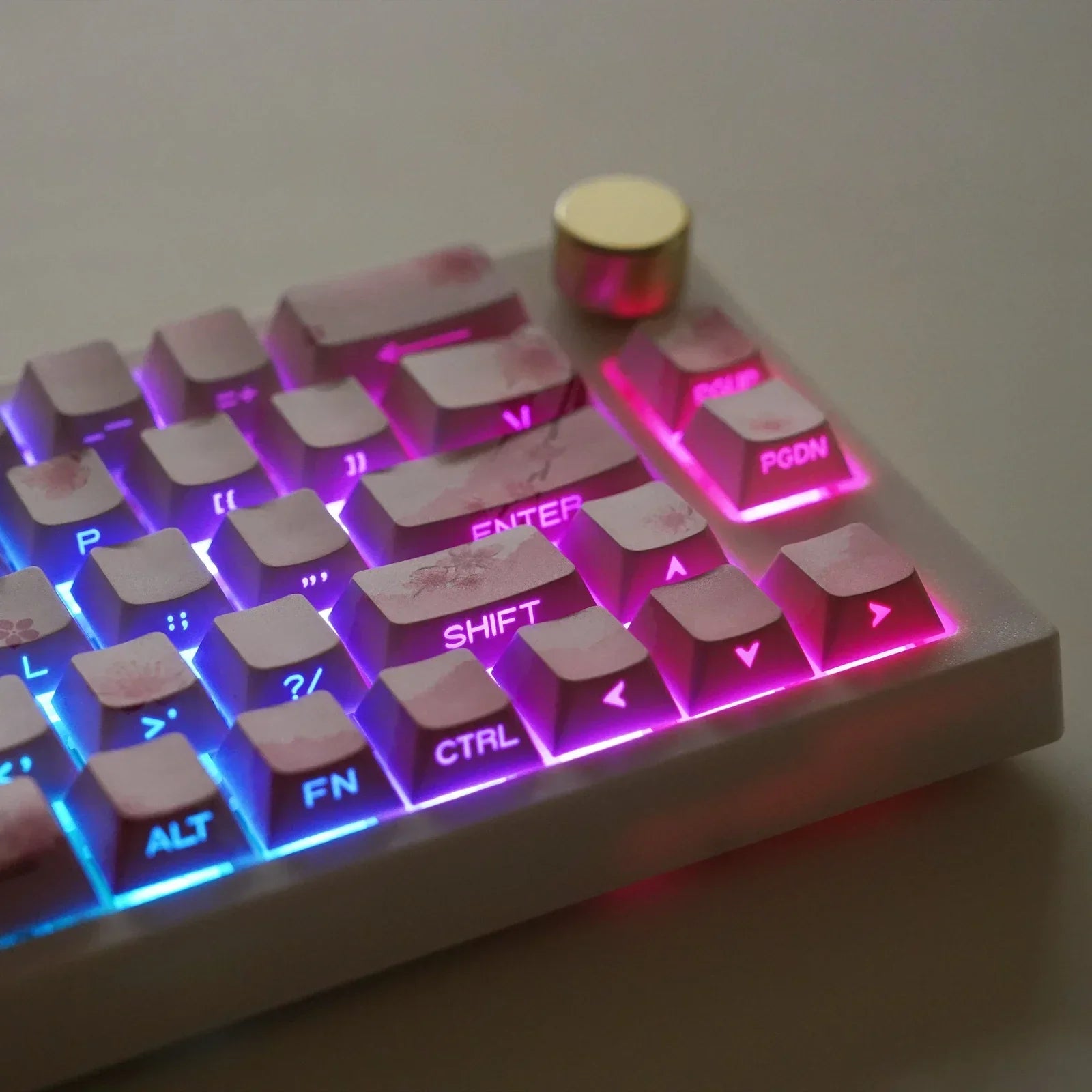 Blossom Keycap Side Print Cherry Profile PBT Doubleshot Shine Through Keycap Mechanical Keyboard Key caps 127keys
