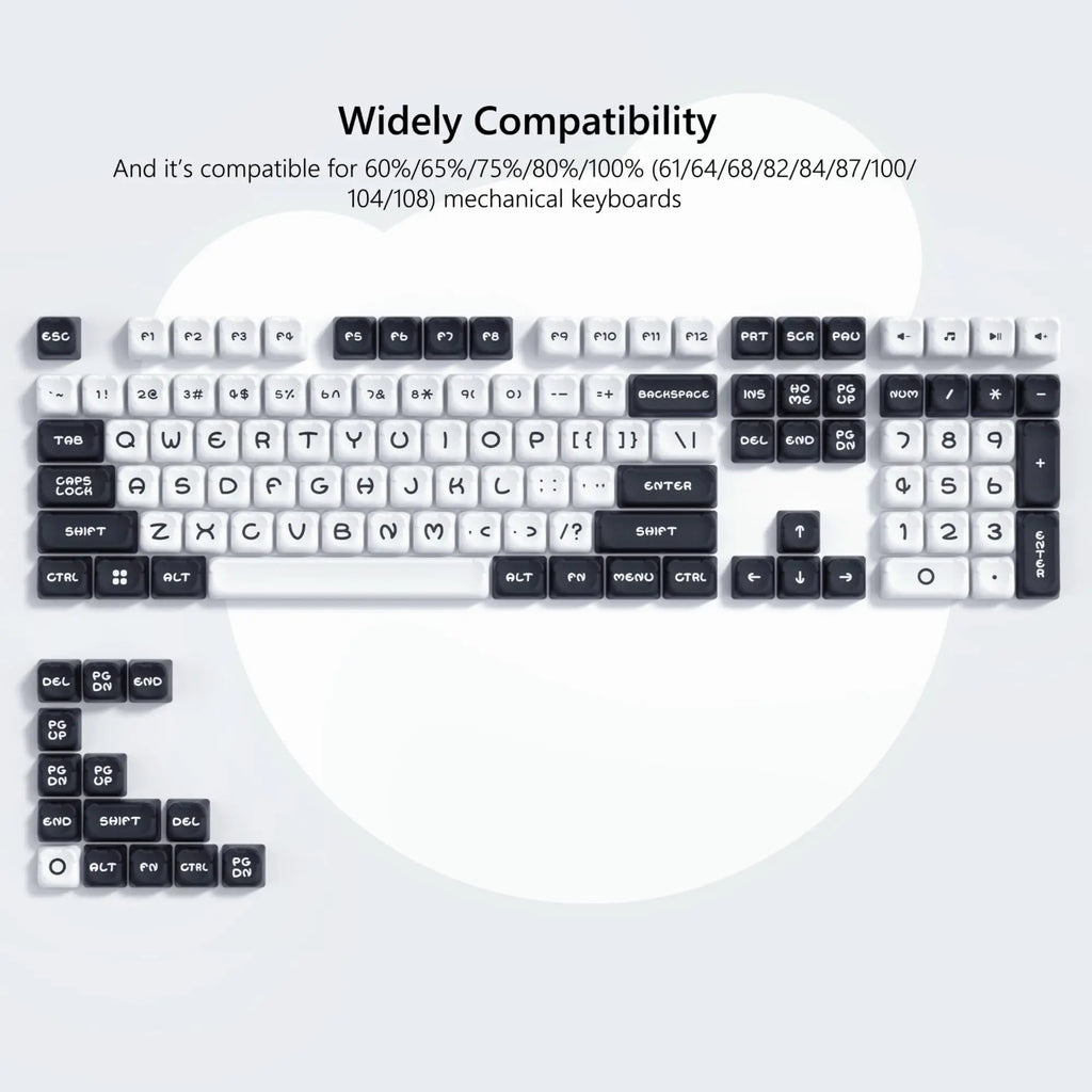 143 keys Coffee Cat  PBT Keycap 5 Sides DYE-SUB XDA Profile Customized Keycaps For Cherry MX Switch Gamer Mechanical Keyboards