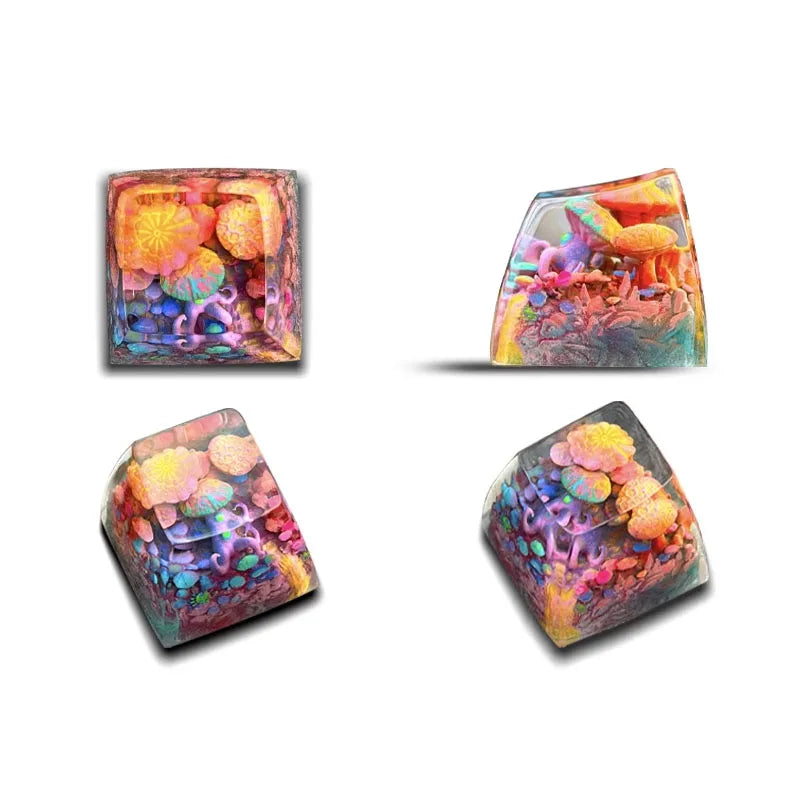 Creative Mushroom World Keycaps Resin SA Height Mechanical Keyboard Accessory Personalized Translucent Custom ESC Keys Gifts