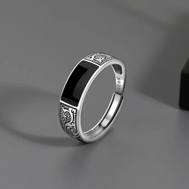 Devil Ram Horns Skull Open Ring for Men's Retro Satanic Cross Religious Amulet Jewelry