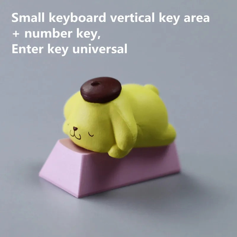 New Sanrio mMechanical 3D Keycap Game Keyboard Accessories Kuromi Melody Cartoon Cute Single Personality Keycap Enter Key
