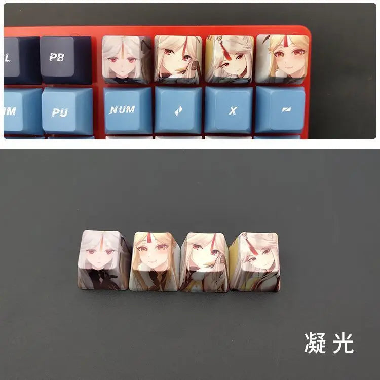 Cartoon Anime Genshin Impact Keycap zhongli Mechanical keyboard replacement key R4 PBT thermal sublimation Cherry OEM height