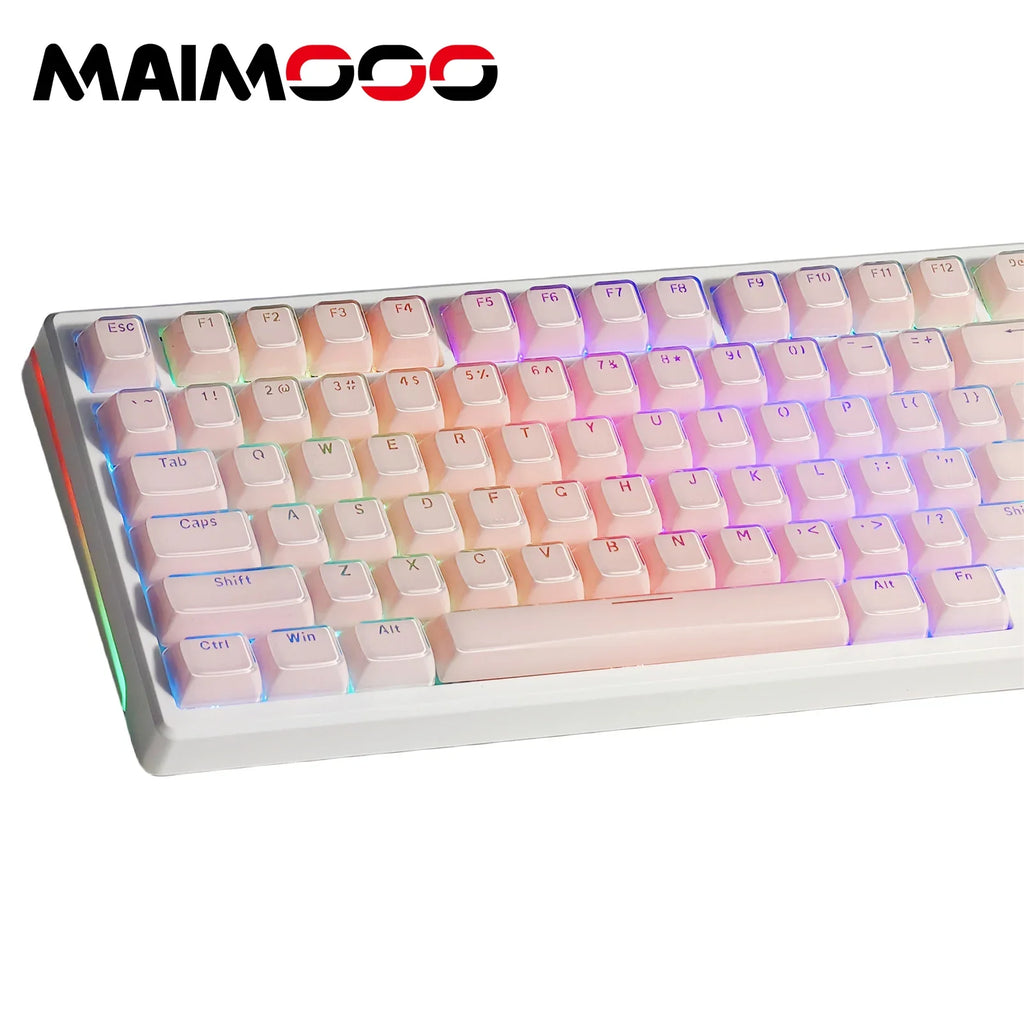Jelly Crystal Keycaps Side Engraved Pink Blue 113keys Two-tone lnjection Molded DIY Mechanical Keyboard OEM Translucent Keycaps
