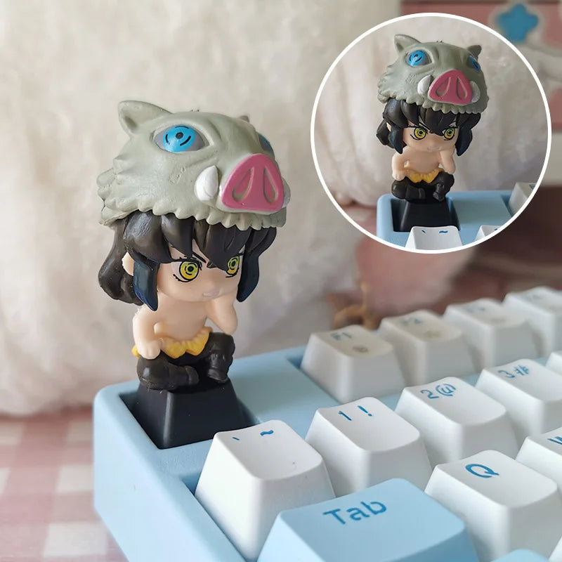 1pcs Demon Slayer Personalized Keycaps Mechanical Keyboard Resin Transparent Single Anime Key Cap Cute Mi Douzi Charcoal Jiro