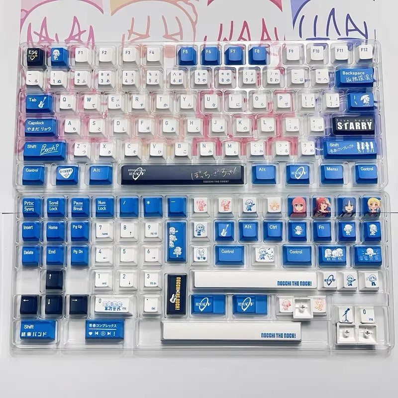 Keycaps Anime Hitori Gotoh 138 Keys PBT Dye Subbed Cartoon Gaming Key Caps BOCCHI THE ROCK Backlit Keycap for ANSI Layout