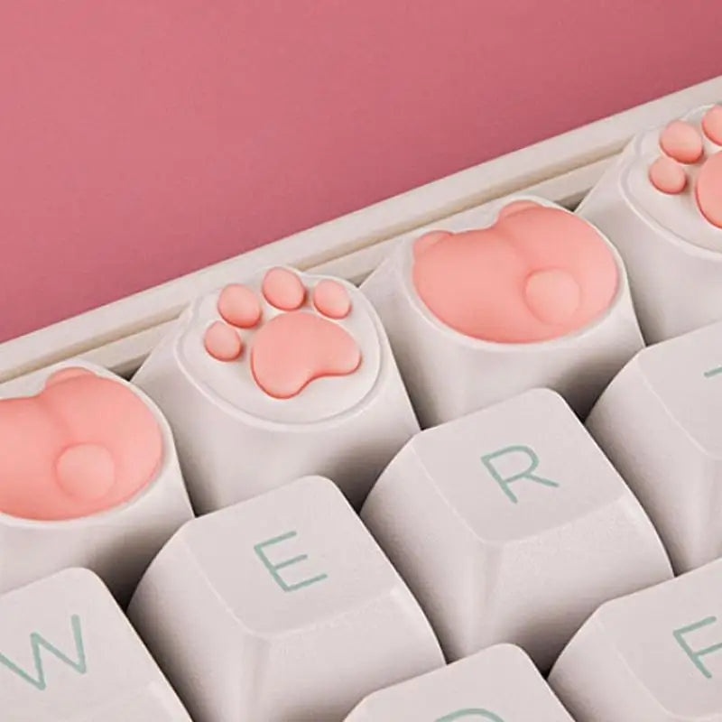 Cat Keycaps Cute Keycaps Compatible With Mechanical Keyboard Computer Accessories Cat Paws And Butts Keyboard Caps