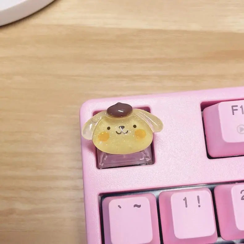 Kawaii Sanrio My Melody Cinnamoroll Kuromi Keycap Esc Base Transparent Cross Axis Mechanical Keyboard Keycaps Decorate Girl Gift