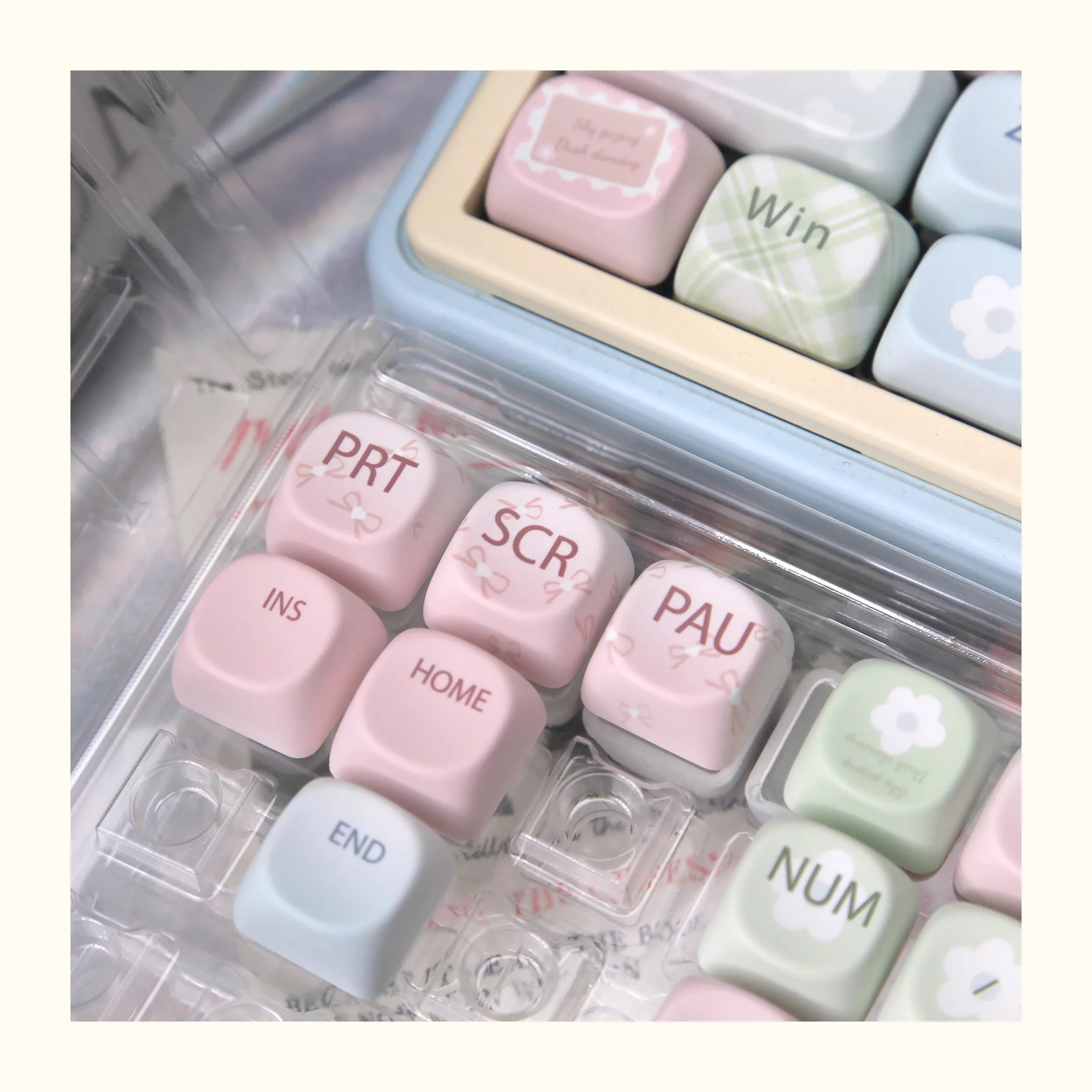 Mousse Mood Theme Keycap MOA Profile 131 Keys Cute Sweet Keycaps PBT Thermal Sublimation Macaron Color Mechanical Keyboard Cap