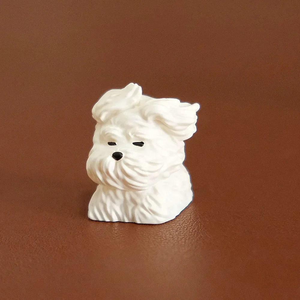 Cute Puppy Keycap Custom Schnauzer Resin Keyboard Cap Cherry MX 1U Handmade Anime Artisan KeyCap for Mechanical Keyboard Gift