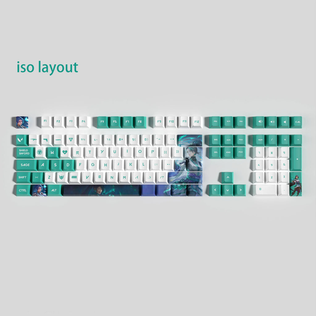 Valorant Keycap PBT OEM 10/14/29/108 Key Sage Artisan Keycap Set Custom Gamer Keyboard Accessories Mechanical Keyboard Gifts
