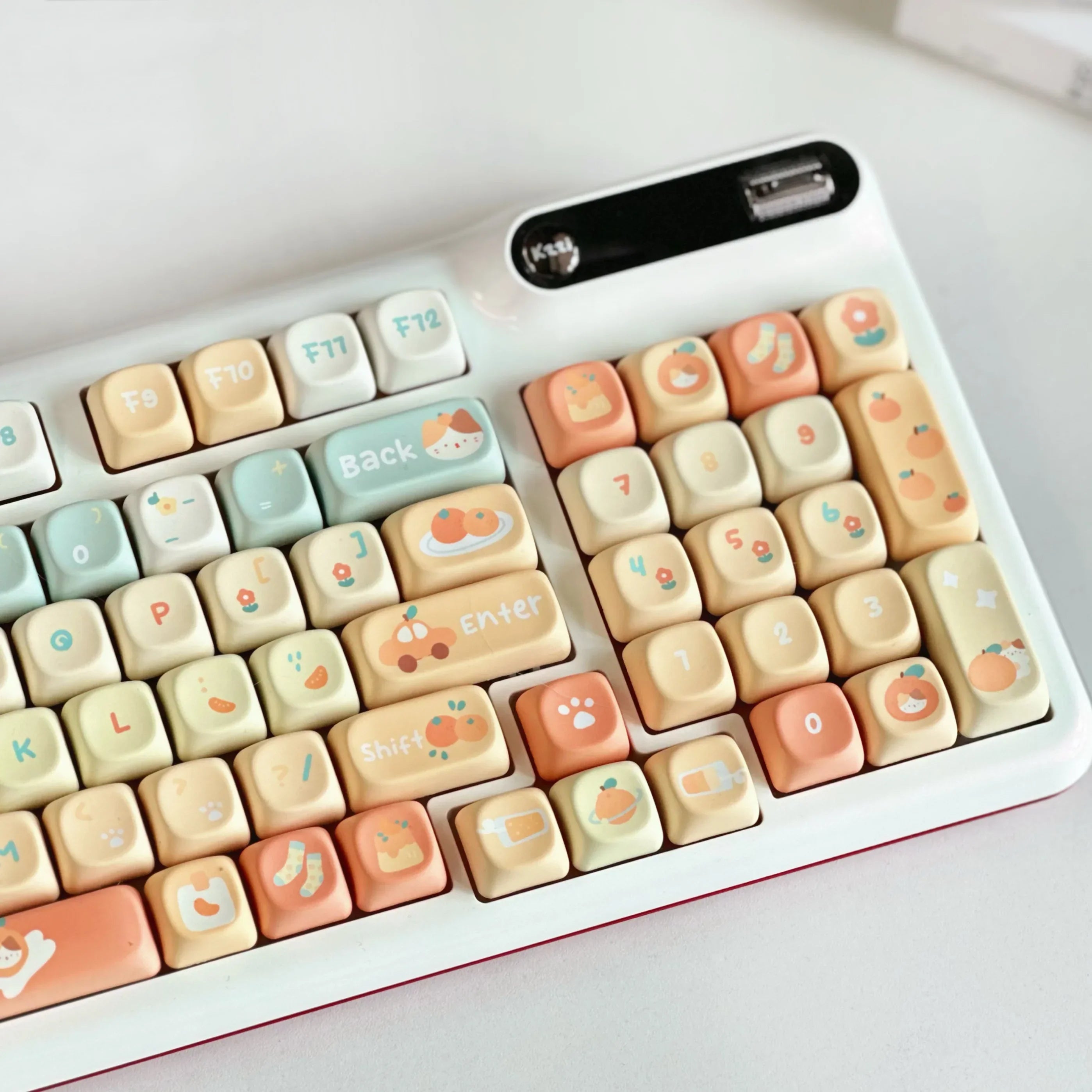 Orange Soda Keycap 131 Keys XOA Profile PBT Five-sided Heat Sublimation Customized Keycaps for Mechanical Keyboard Cute Key Caps
