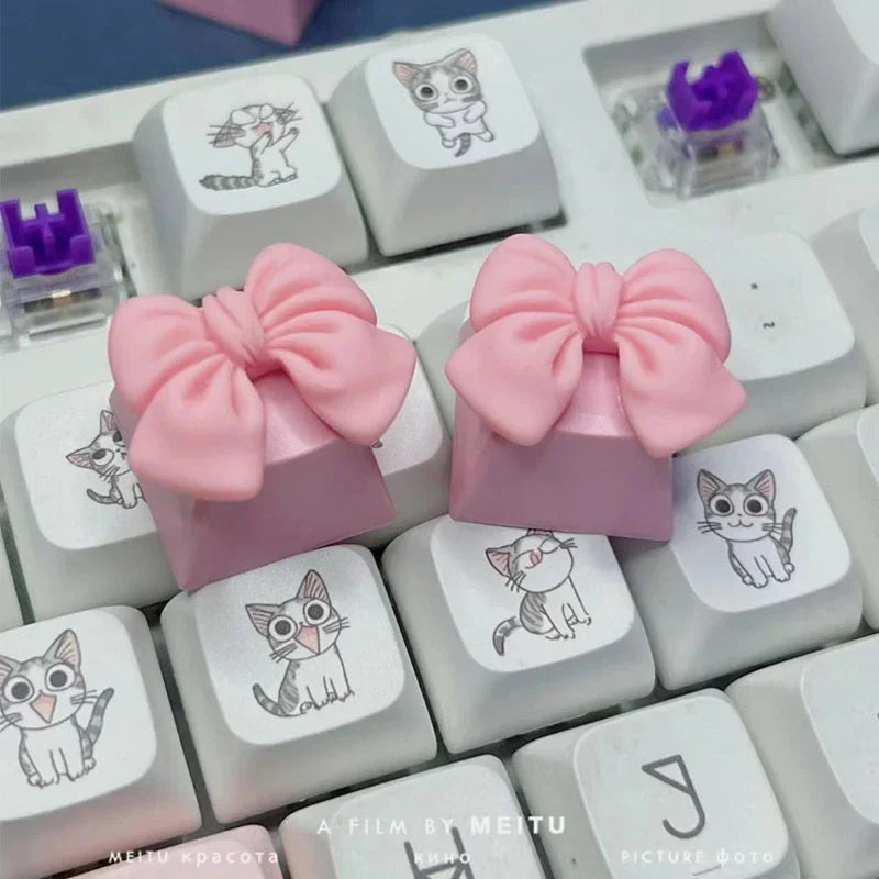 DIY Handmade Customized Cute Butterfly Keycaps Cross Axis Game Girl Pink Game Mechanical Keyboard Keycaps