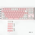 Crystal White Pink Jelly Keycaps OEM profile 104 Keys ABS Double shot keycaps set for MX Switches Mechanical Keyboard