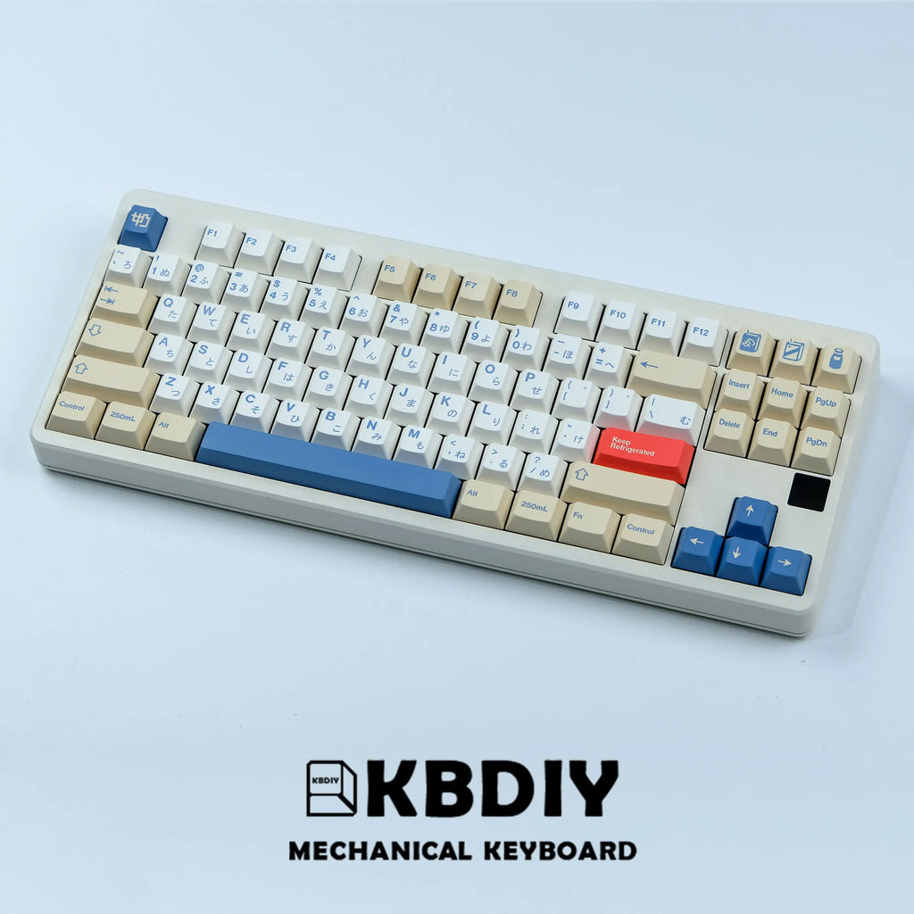 KBDiy GMK Soymilk Keycap 135 Keys PBT Japanese Korean Keycap ISO Enter Cherry Profile for GMK67 K500 Gaming Mechanical Keyboard
