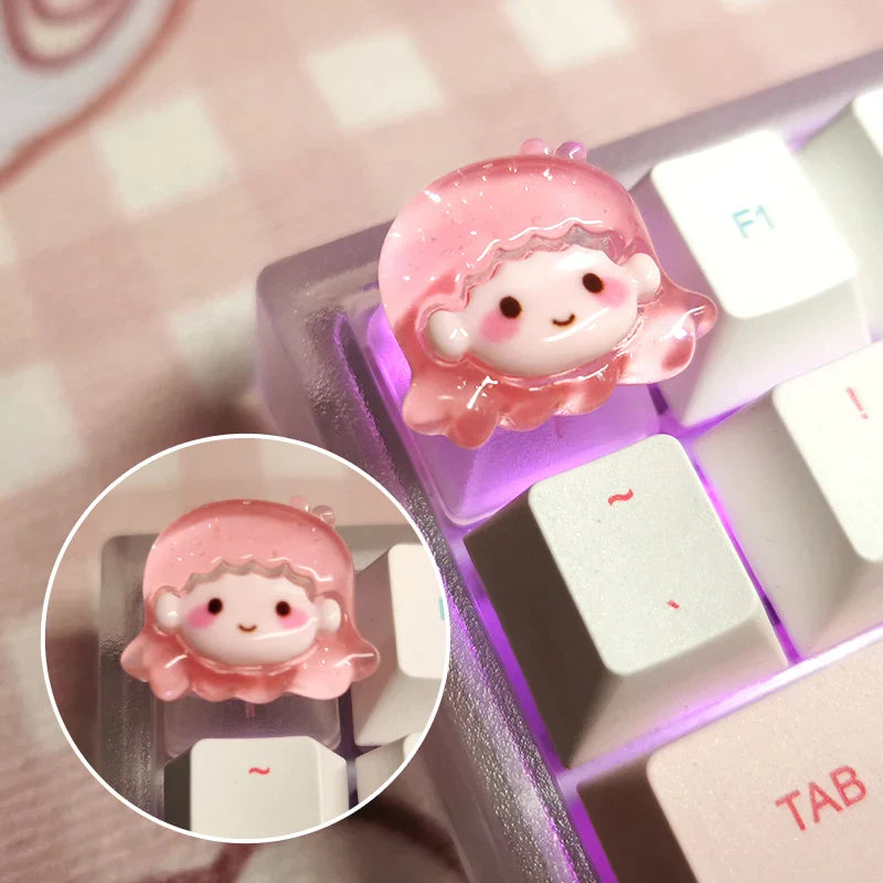 DIY Keycap Cute Cartoon Melody Coolomey Translucent Cross Mechanical Keyboard ESC Base Translucent Keycap