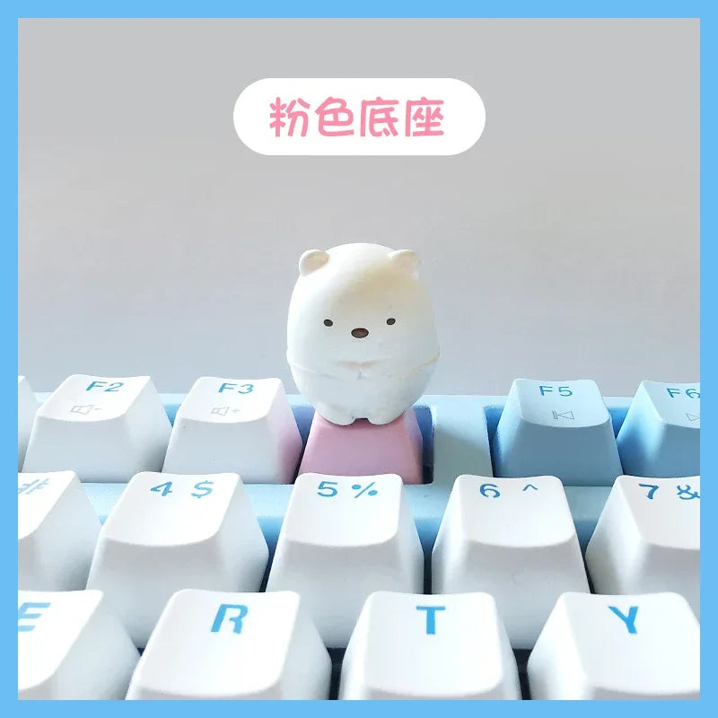 Animal Series Cute Keycap Diy Customized MX Switch Resin ESC Point Keycaps  Mechanical Keyboard Artisan Key Caps Girls Favorites