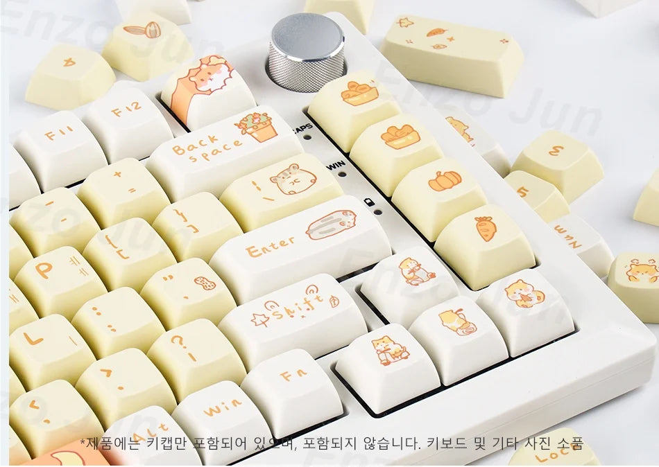 Orange squirrel Gray Rat Theme Keycap XDA Profile Key cap English Korean for 61/64/68/84/87/96/98/104 Mechanical Keyboard Keycap