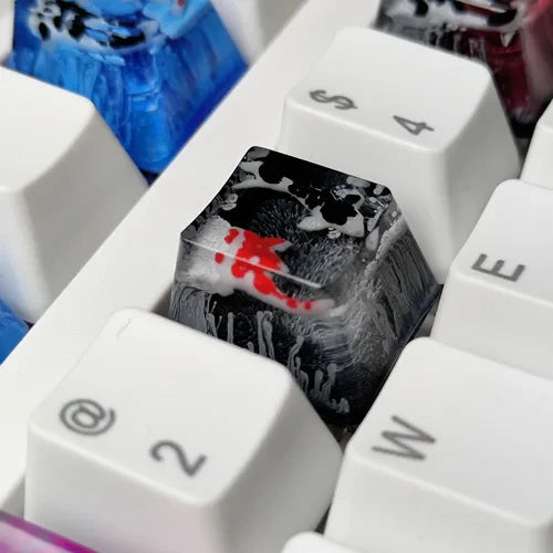 Handmade Keycaps Custom Scenery Koi 1U Resin Keycaps For Cherry Mx Switch Gamer Mechanical Backlit Keyboard Replace RGB Keycaps