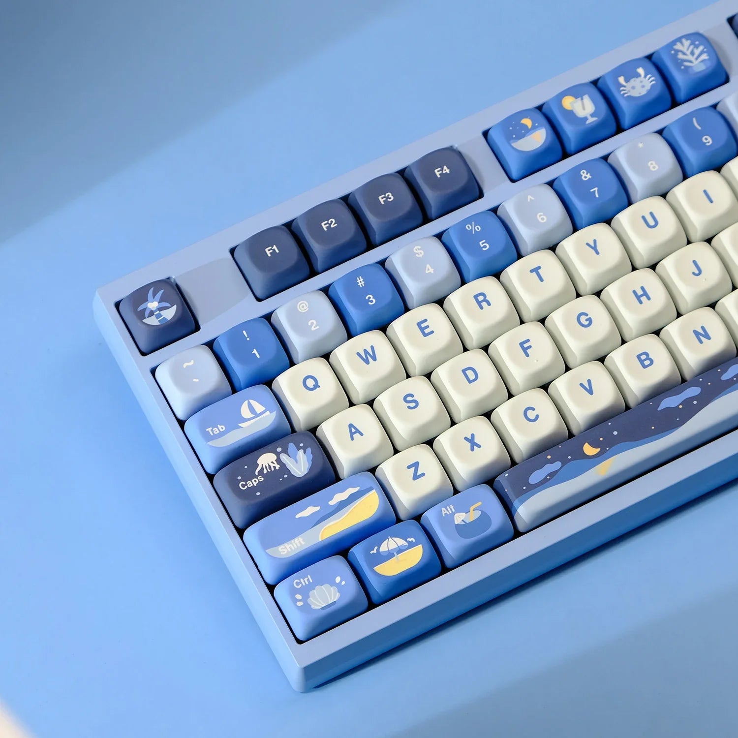 Watch the Sea Theme Keycaps MOA Profile Keycap PBT Dye Sublimation Keycap For MX Mechanical Keyboard 61/67/68/75/87/980
