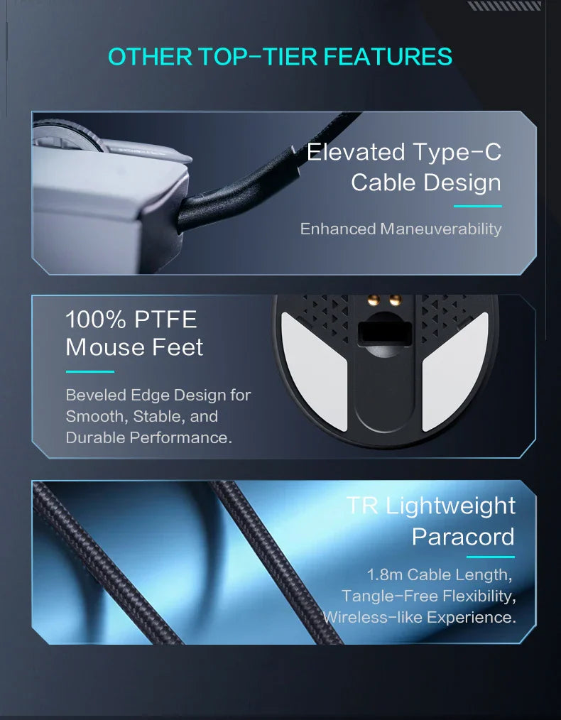 ThundeRobot ML901 Three-mode Mouse Gaming Wireless Bluetooth 2.4G Wired Ultra-lightweight Design PAW3395 Wireless Charging
