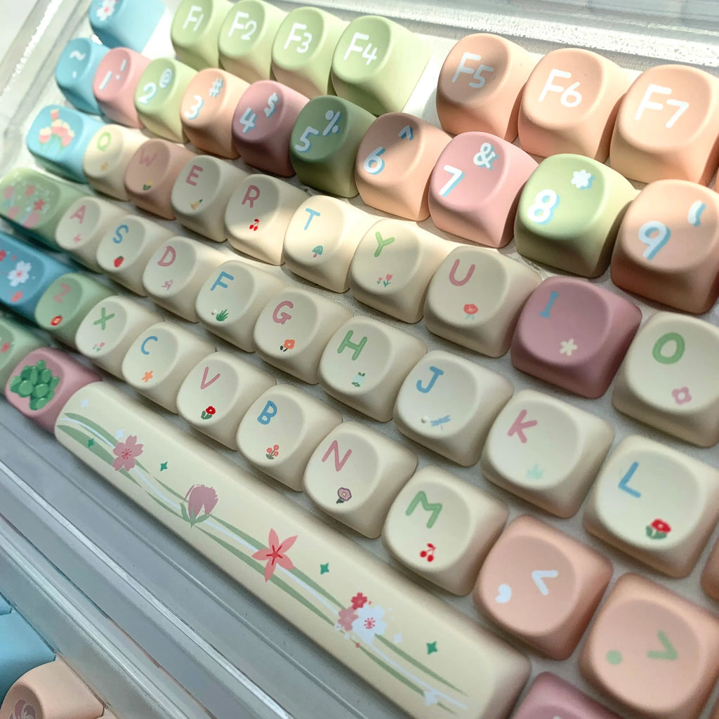 MOA Keycaps Cute Alice Keycaps Cute Keycaps 141 Keys PBT Sublimation Mechanical Keyboard Cap 2.25 U 2.75U
