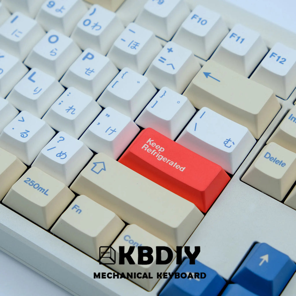 KBDiy GMK Soymilk Keycap 135 Keys PBT Japanese Korean Keycap ISO Enter Cherry Profile for GMK67 K500 Gaming Mechanical Keyboard