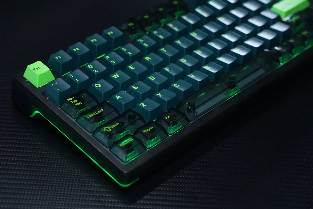 Cherry Profile Double Shot Keycaps 222 Keys ABS Keycaps Transparent PC Keycaps for Gateron MX Switches Mechanical Gamer Keyboard