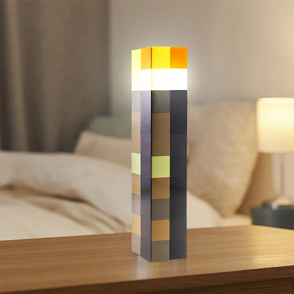 Creative Brownstone Torch LED Night Light USB Rechargeable Game Room Decoration Table Light Festival Gifts for Kids Game Lamps