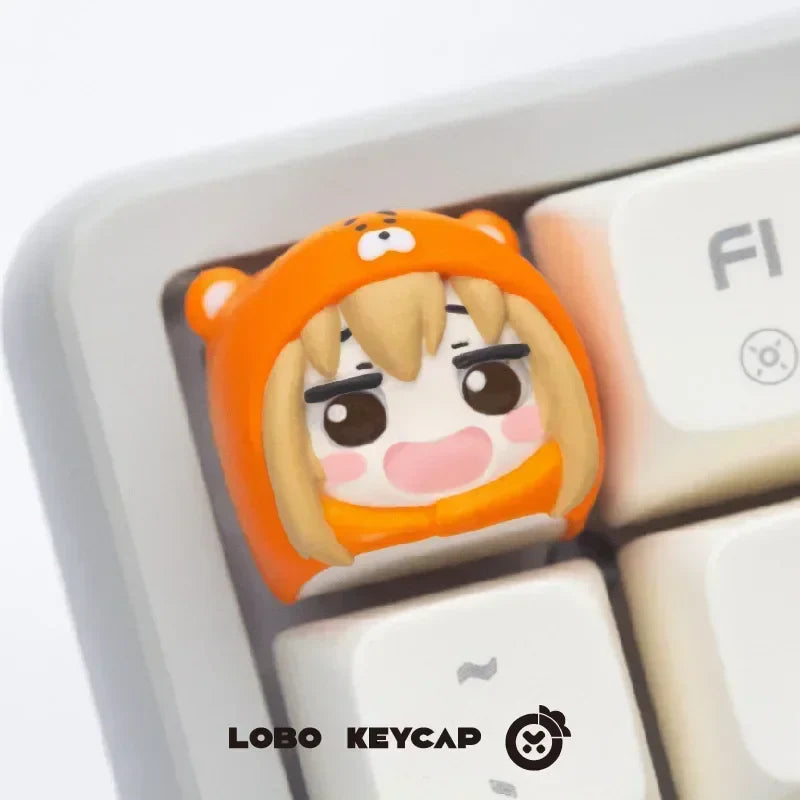Himouto! Umaru-chan Anime Keycaps Resin 3D Handmade Personalized Role Doma Umaru Mechanical Keyboard Orange Artisan Keycap Gifts