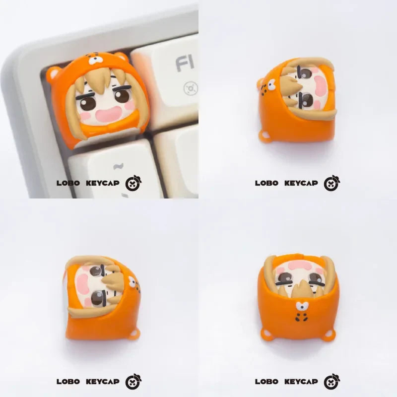 Himouto! Umaru-chan Anime Keycaps Resin 3D Handmade Personalized Role Doma Umaru Mechanical Keyboard Orange Artisan Keycap Gifts