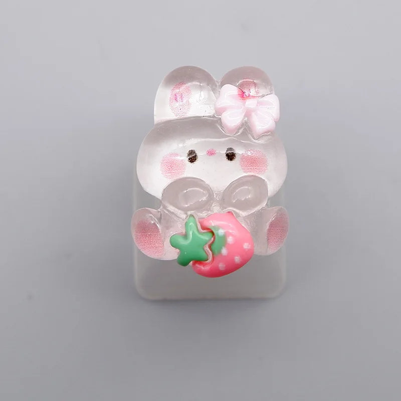 Long Eared Rabbit Personalized Keycap Mechanical Keyboard Special Transparent Cute Gift TabESC Supplementary Decoration Keycap