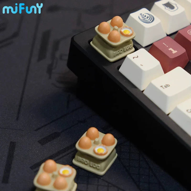 Egg Key Cap Resin 3D Artisan Keycap Cute Original Cartoon Keyboard Caps Custom Keycaps for Mechanical Keyboard Accessories Gift