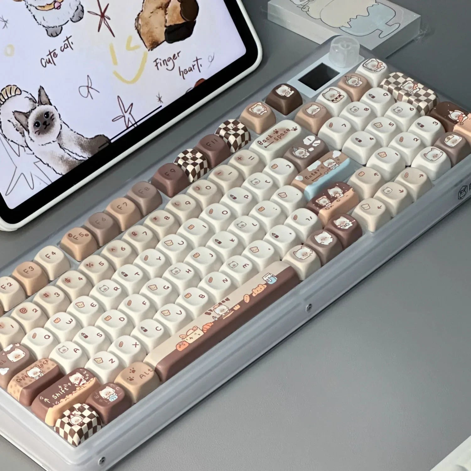 MOA Profile Keycap Cute Keycap Customization Gift PBT Keycaps 131 Keys COOL Cap Dye-Sub Mechanical Keyboard Keycap MX Switch