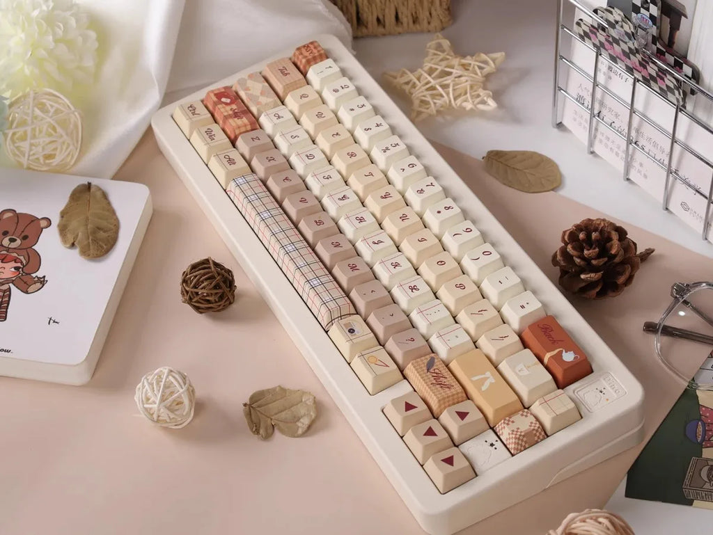 Autumn Colors of England Theme Keycaps Set PBT Keyboard Caps Custom 152 Keys Cherry Profile  Keycaps for Mechanical Keyboard