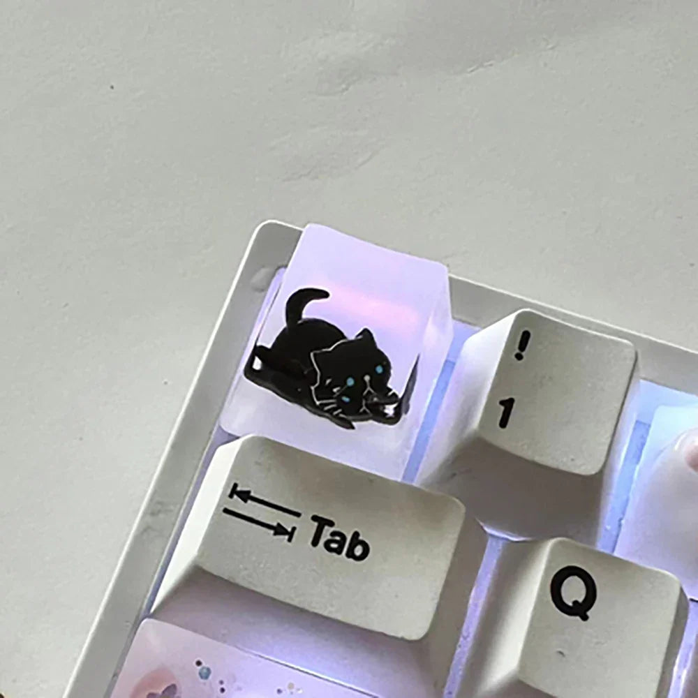 1Pcs Cute Panda Pattern Keycap Resin Handmade Decoration Personality Esc R4 OEM Cute key cap mold Keycap for Mechanical Keyboard