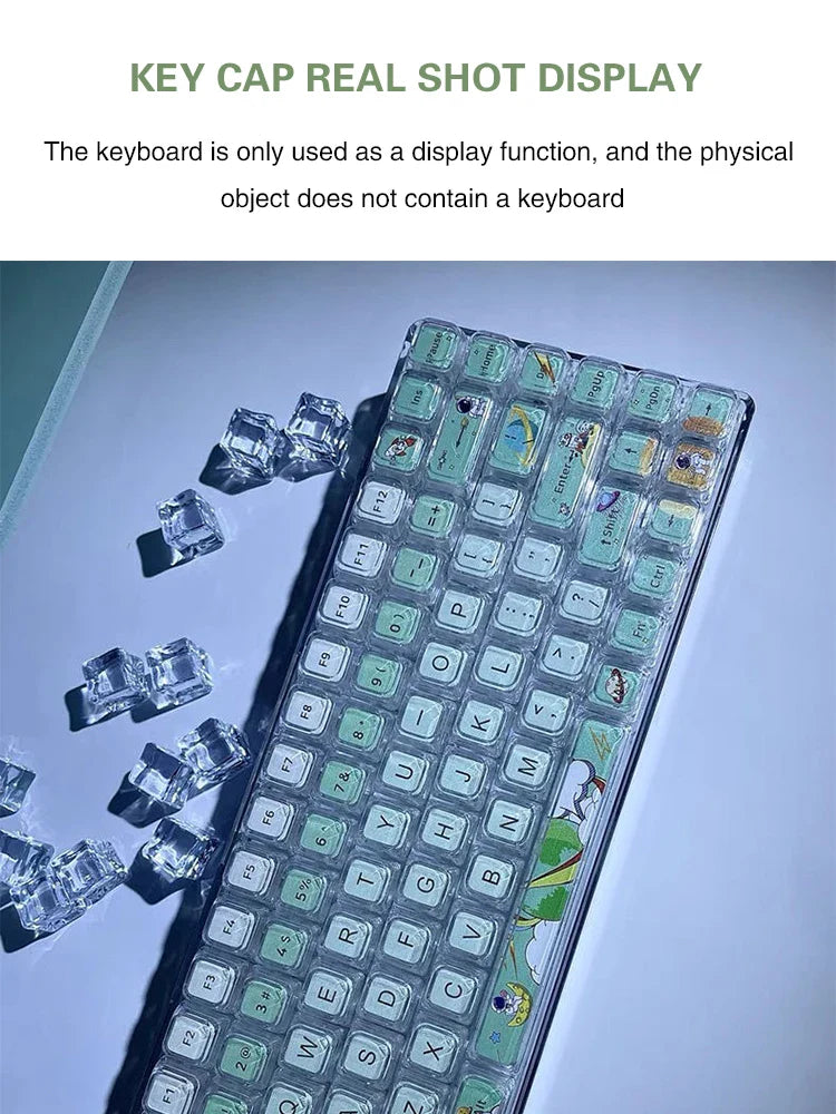 84 Key Astronaut Cartoon XDA Hight Keycap,Mechanical Keyboard Key Cap,Personality Cross Shaft Universal Transparent Key Cap
