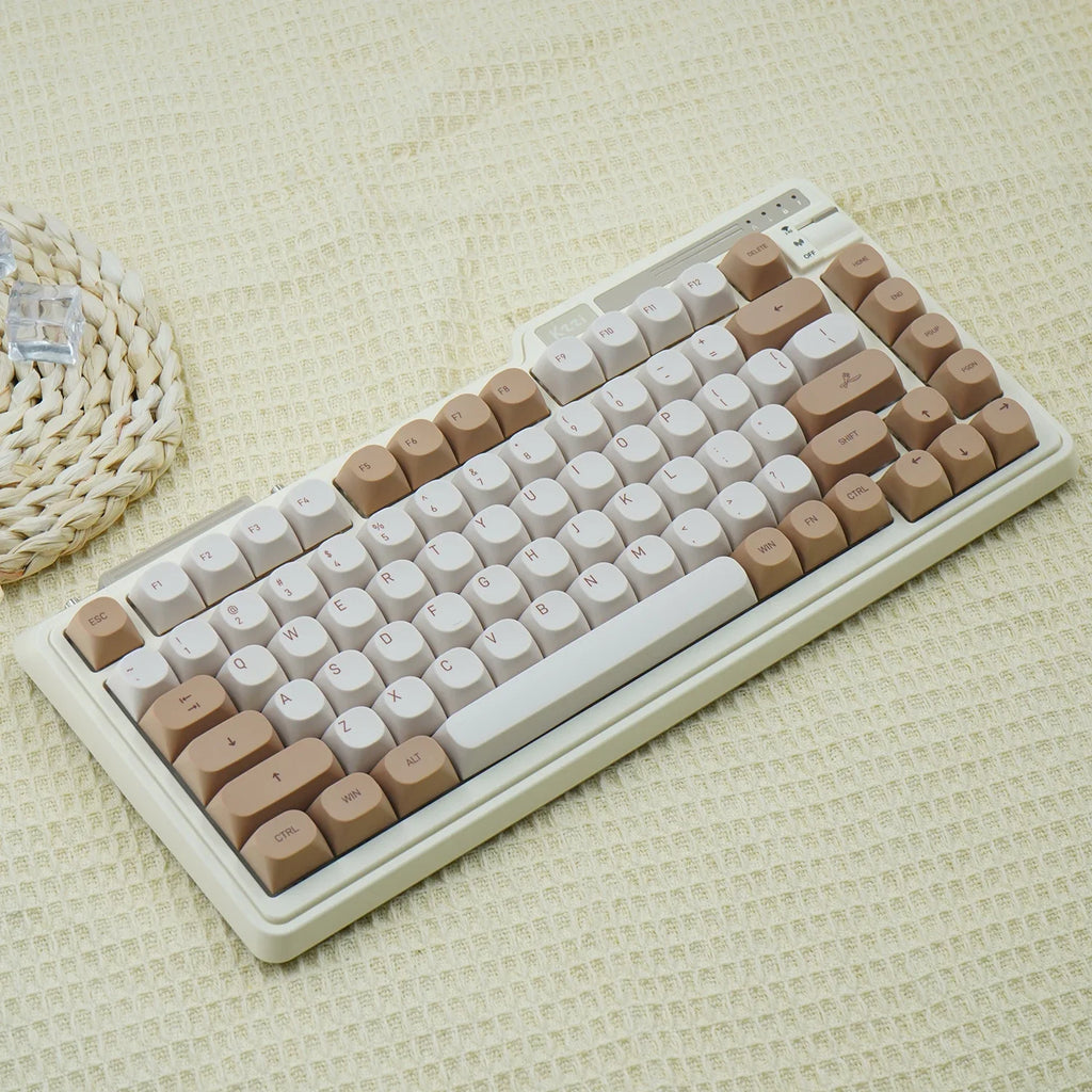 JCM MA Profile PBT Tiramisu Keycaps Alice Layout Dye-Sub Key Caps For Mechanical Gaming Keyboard ABM066 MX Switches Wooting