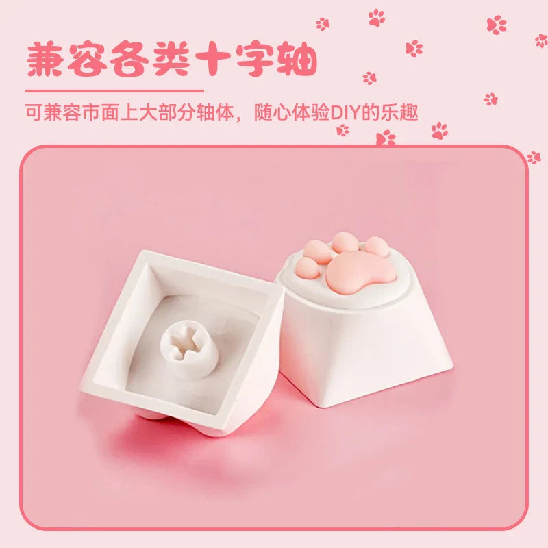 Cat Claw Keycaps Cute Simulation Feel Silicone Meat Pads Butt Corgi Fart Oem Height Girls Creative Single Mechanical Keyboard
