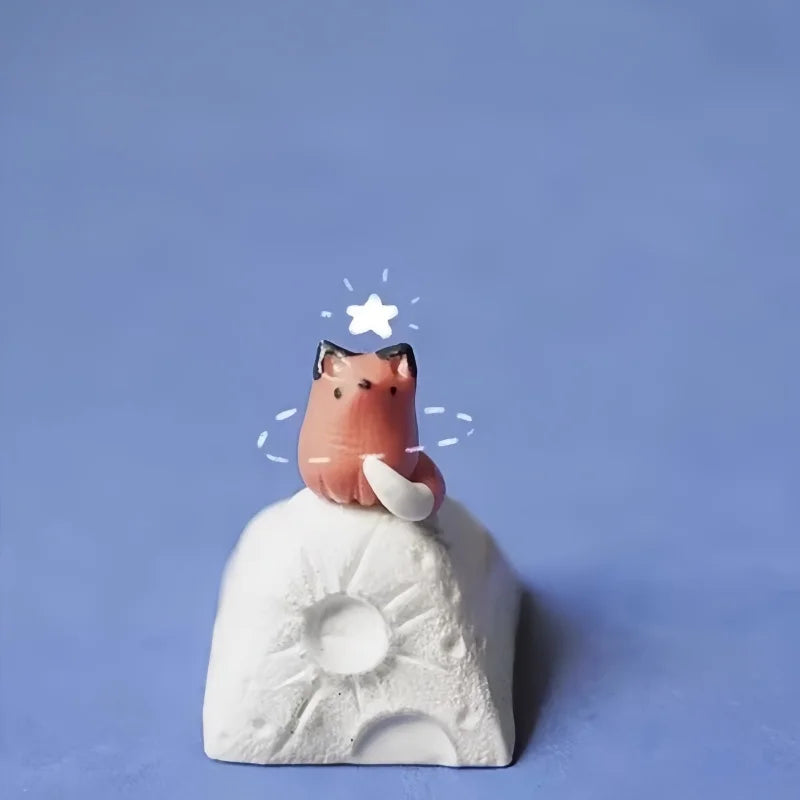 New Moon Fox Keycaps Little Prince Themed 1pcs Customized Creative Three-Dimensional Mechanical Keyboard Key Cap  Accessories