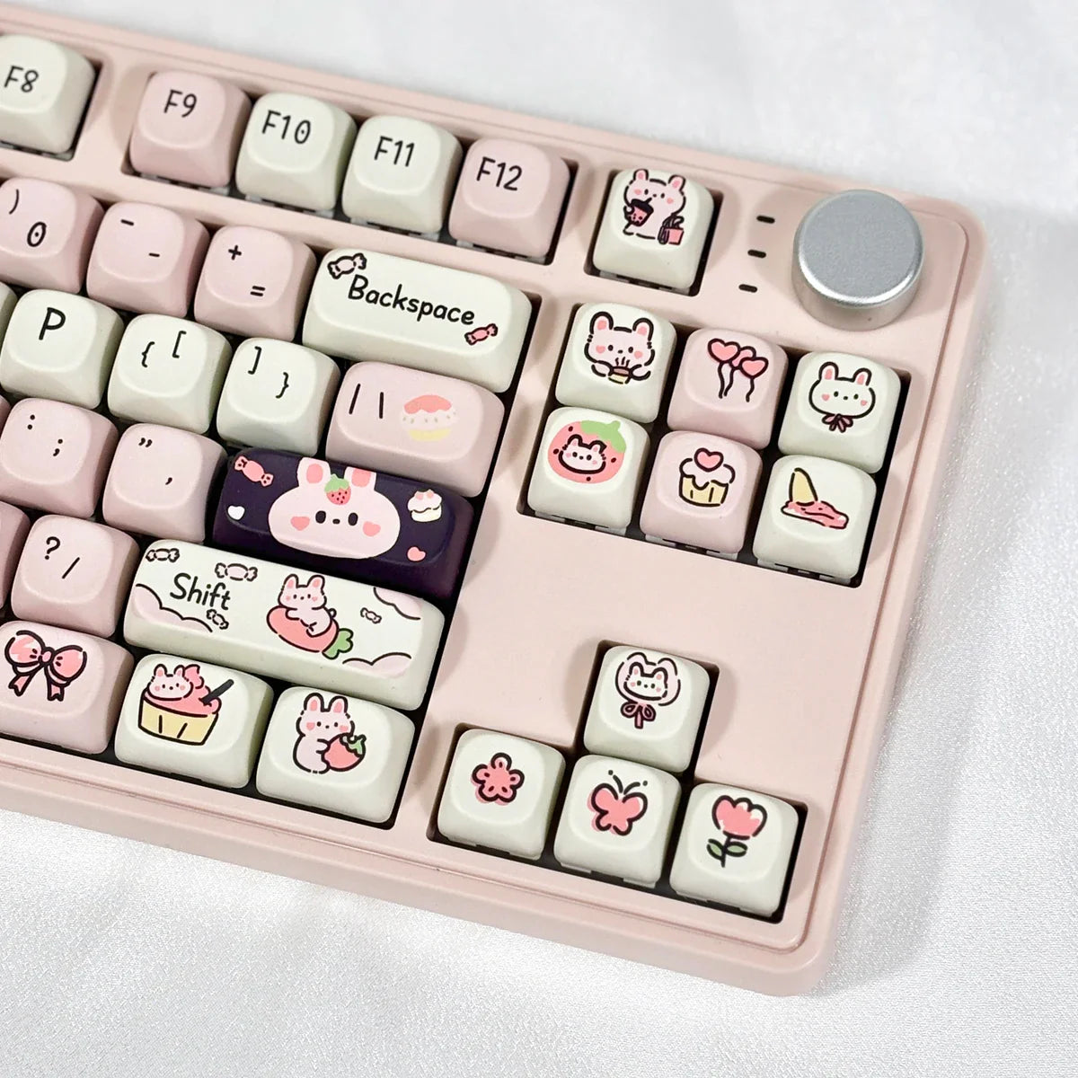 95Keys MOA Profile Cat Theme PBT Key Caps Pink Blue Puppy Cute  Keycaps for GK61 RK836 MX Switches Mechanical Keyboard
