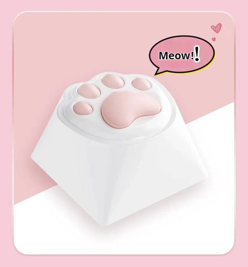 Mongseek Super Cute Cat Claw KeyCap Girl Powder Mechanical Keyboard Key Cap Soft Silicone Cross Shaft Universal Birthday Gifts