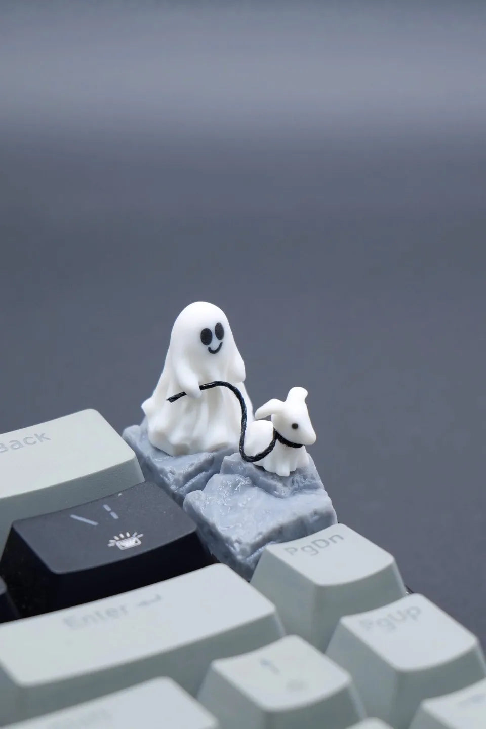 Ghost Dog Theme Keycap Resin Personality Custom Magnetic Keyboard Cap Cherry MX 1U KeyCap for Mechanical Keyboard Accessories
