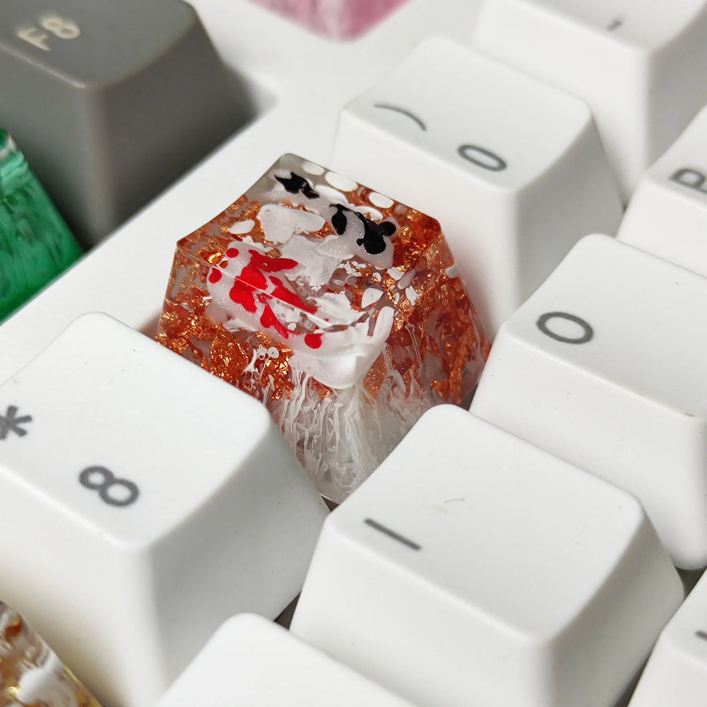 Handmade Keycaps Custom Scenery Koi 1U Resin Keycaps For Cherry Mx Switch Gamer Mechanical Backlit Keyboard Replace RGB Keycaps