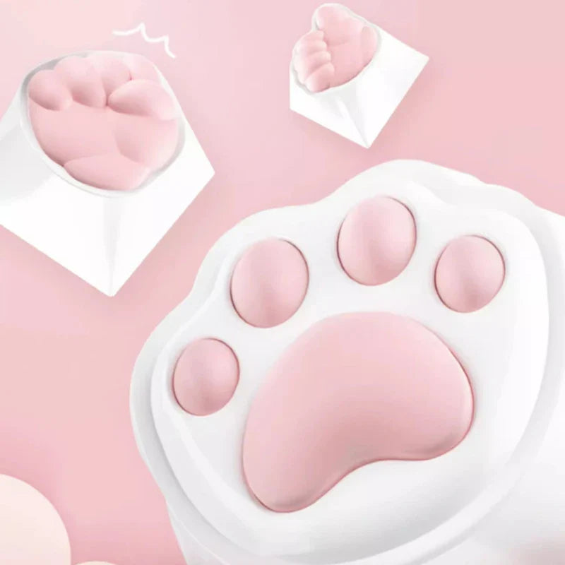 Kawaii Cute Soft Silicone Cat Paws Corgi Buttock OEM ABS Keycap For Mechanical Keyboard Cherry MX Switch