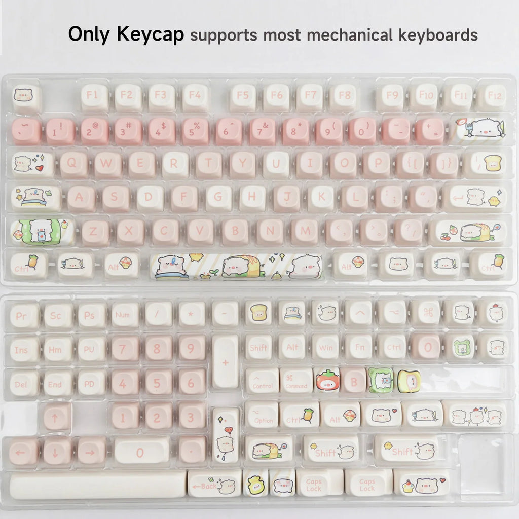 142 Keys MOA Profile Cartoon Theme Keycaps Thermal Five-side Dye-Sublimation Customized Key Caps Kit for Mechanical Keyboard
