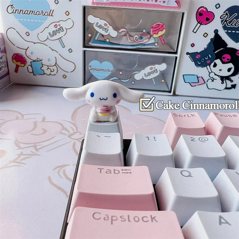 Sanrio Kawaii Cinnamorol Keycaps Mechanical Keyboard Caps Hello Kitty Pochacco Mx Axis Personalized Cartoon Esc Diy Key Cap Game