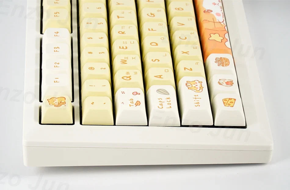 Orange squirrel Gray Rat Theme Keycap XDA Profile Key cap English Korean for 61/64/68/84/87/96/98/104 Mechanical Keyboard Keycap
