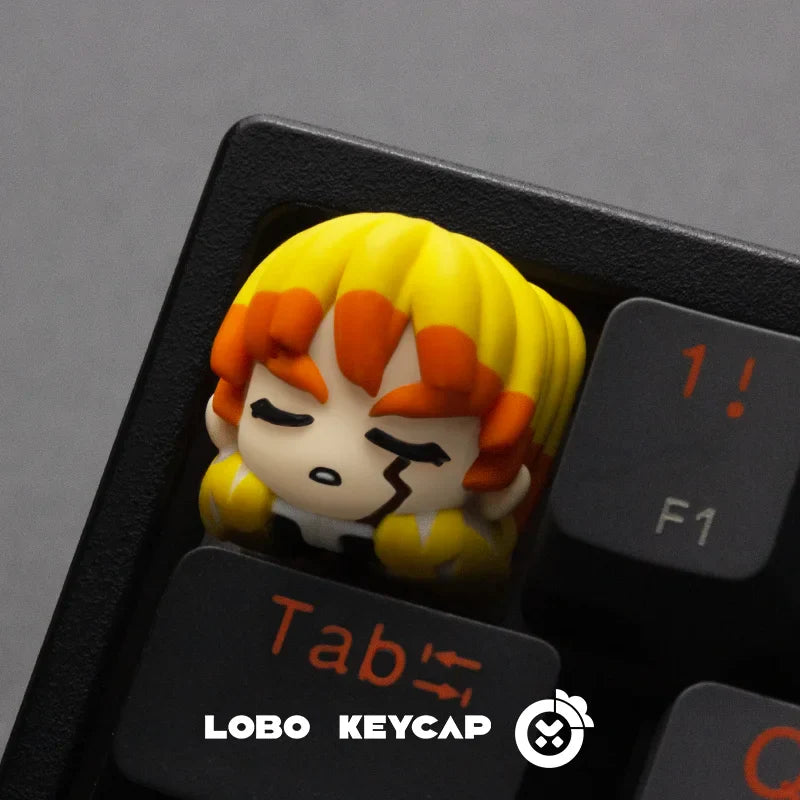 Demon Slayer Mechanical Keyboard Keycap Kamado Tanjirou Agatsuma Zenitsu Hashibira Inosuke Anime Resin Keycaps Custom Gifts
