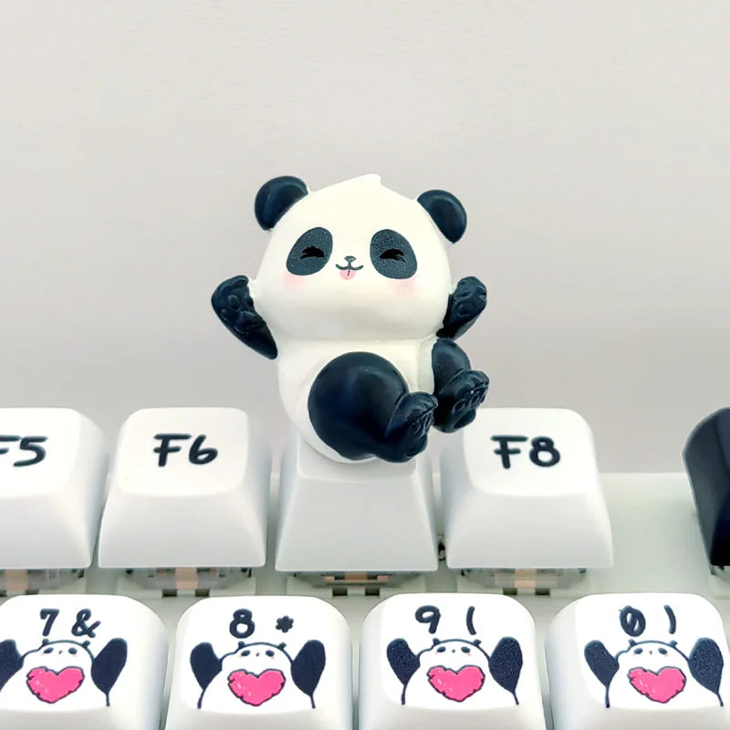 Cartoon anime panda keycaps cute gifts cherry shaft decoration PBT mechanical keyboard exclusive
