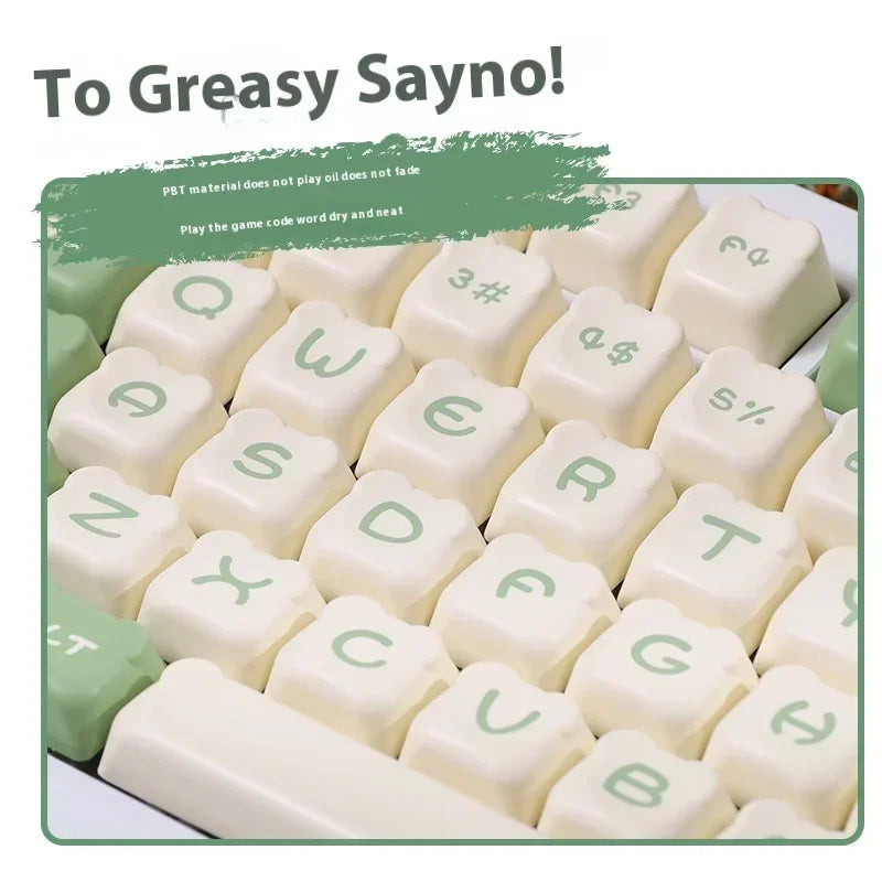 AKKO cute bear head theme keycaps PBT material two-color injection molding school office mechanical keyboard keycaps